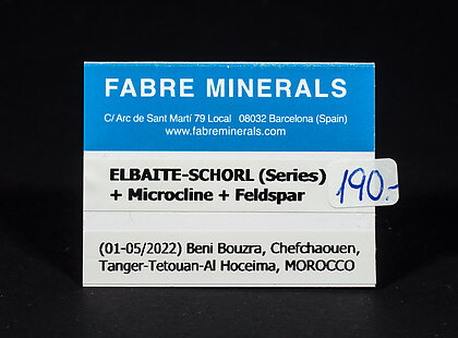 Elbaite-Schorl Series (variety rubellite) with Microcline and Feldspar