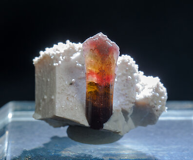 Elbaite-Schorl Series (variety rubellite) with Microcline and Feldspar