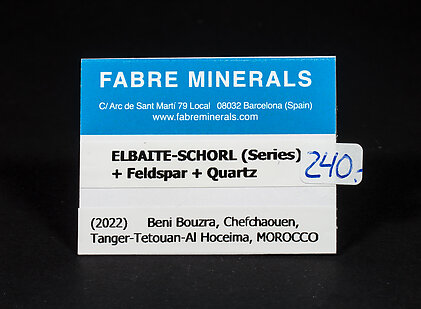 Elbaite-Schorl Series (variety rubellite) with Feldspar and Quartz