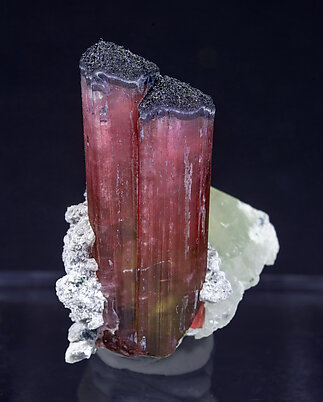 Elbaite-Schorl Series (variety rubellite) with Feldspar and Quartz