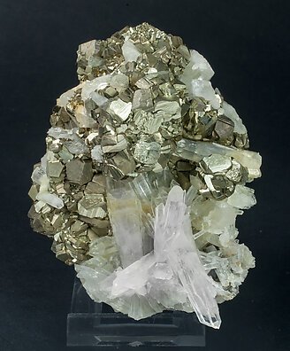 Pyrite with Quartz and Calcite