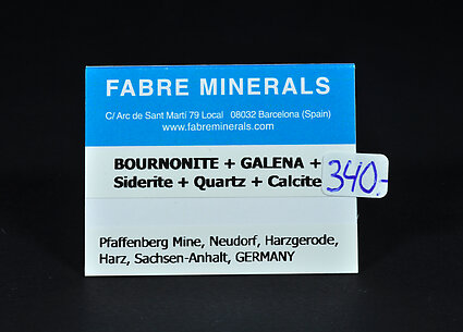 Bournonite with Galena, Siderite, Quartz and Calcite