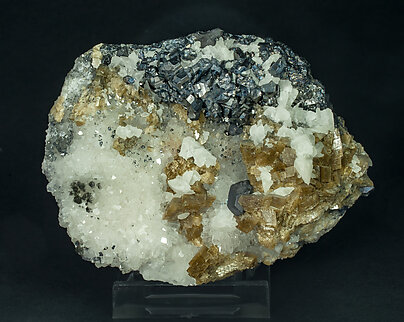 Bournonite with Galena, Siderite, Quartz and Calcite