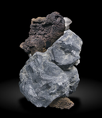 Galena with Cerussite and Dolomite (variety Fe-bearing dolomite)