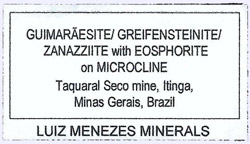 Guimarãesite with Greifensteinite, Zanazziite, Eosphorite and Microcline