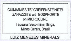 Guimaresite with Greifensteinite, Zanazziite, Eosphorite and Microcline