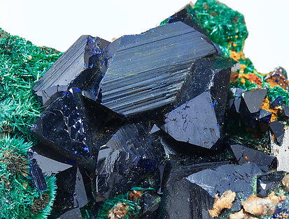 Azurite with Malachite and Quartz