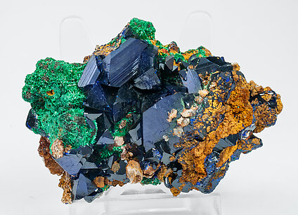 Azurite with Malachite and Quartz