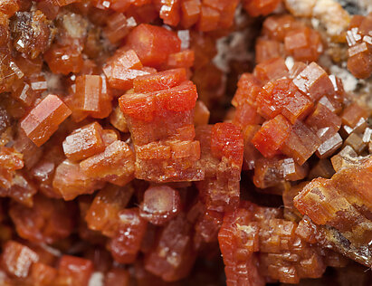 Vanadinite with Quartz and manganese oxides