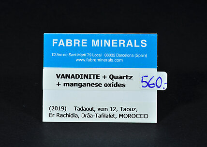 Vanadinite with Quartz and manganese oxides