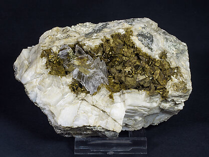Chalcopyrite with Gypsum, Dolomite and Calcite