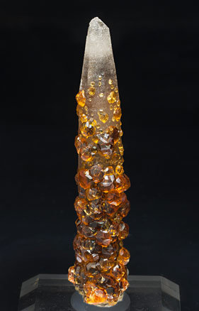 Spessartine with smoky Quartz. Front