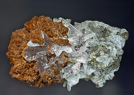 Helvine with Quartz, Calcite and Chlorite. 