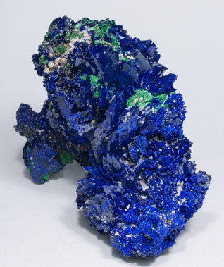 Azurite with Malachite and Baryte. Front