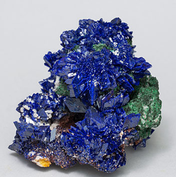 Azurite with Malachite and Baryte. 