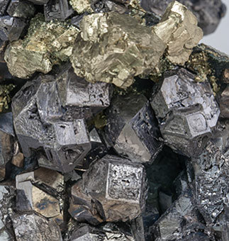 Galena with Pyrite and Baryte. 