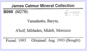 Vanadinite on Baryte