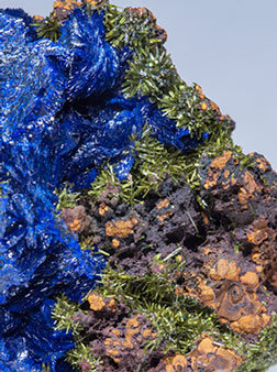 Olivenite and Azurite. 