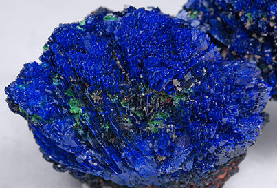 Azurite with Malachite and Baryte. 