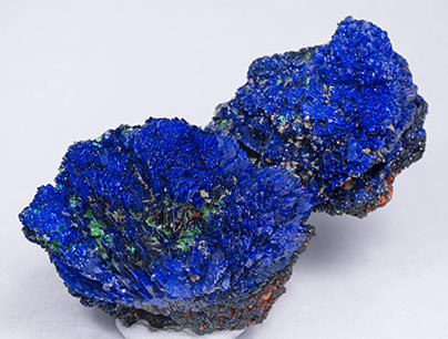 Azurite with Malachite and Baryte. 