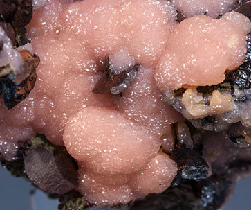 Rhodochrosite with Pyrrhotite and Galena. 