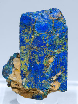 Chalcostibite with Azurite and Malachite. Front