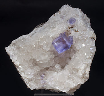 Fluorite with Quartz. Front