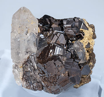 Cassiterite with Quartz and Siderite. 