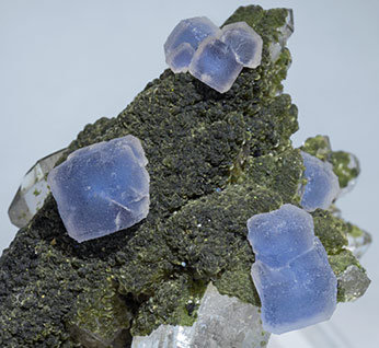 Fluorite with Quartz, Muscovite and Chlorite. 
