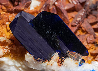 Azurite with Dolomite. 