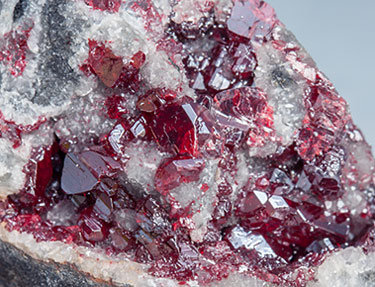 Cinnabar with Calcite and Dolomite. 