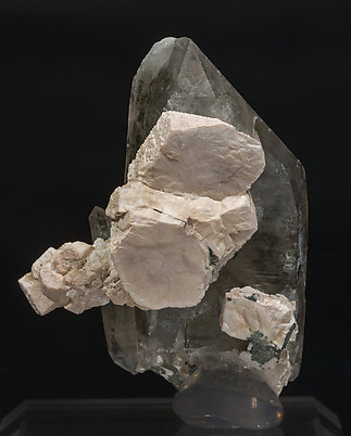 Quartz (variety smoky) with Orthoclase. Rear