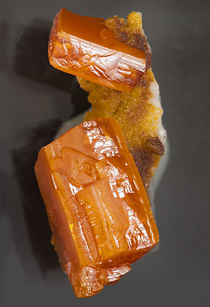 Wulfenite with As rich Vanadinite and Calcite. Top