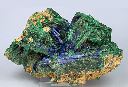 Azurite with Malachite. Rear