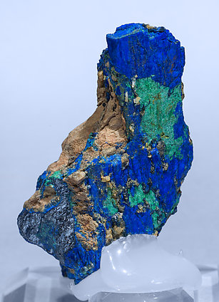 Chalcostibite with Azurite and Malachite. Rear