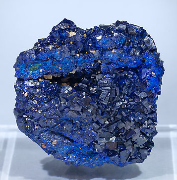 Azurite with Malachite after Cuprite. Rear