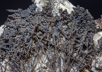 Silver with Acanthite and Calcite. 