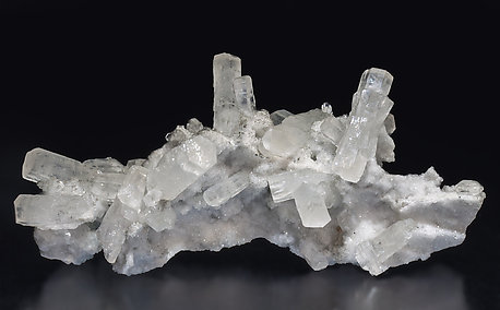 Strontianite on Quartz. Front