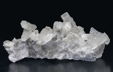 Strontianite on Quartz. Rear