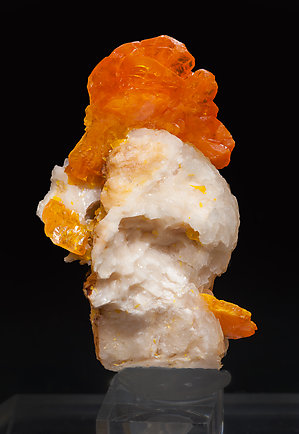 Wulfenite on Baryte. Rear