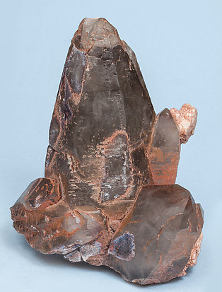 Quartz (variety smoky) with Albite. Front