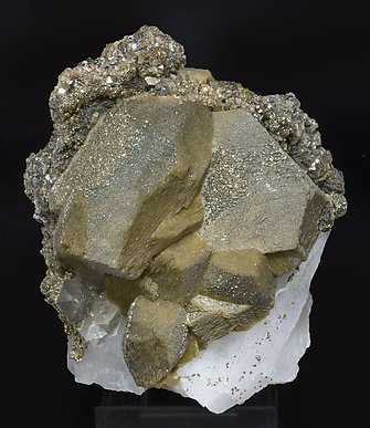 Siderite with Pyrite, Quartz and Muscovite. Front