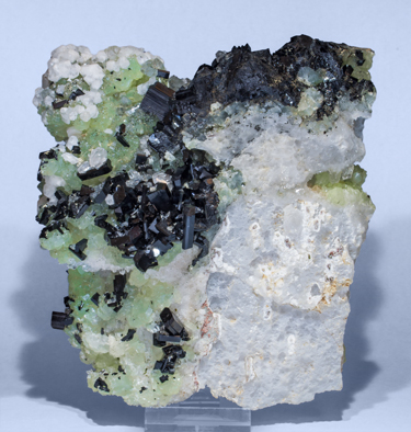 Babingtonite with Quartz, Prehnite and Analcime. Rear