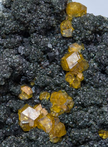 Andradite (variety topazolite) with Clinochlore. 