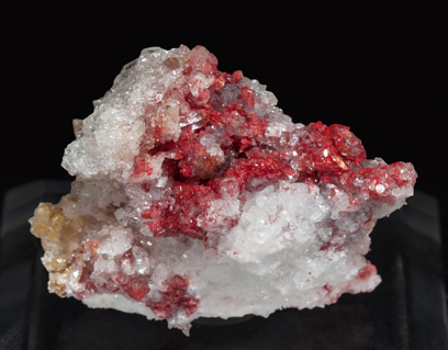 Cinnabar with Gypsum, Quartz and Calcite. 