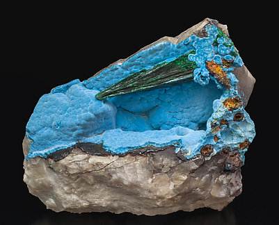 Shattuckite with Malachite. 