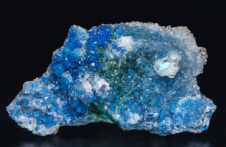 Shattuckite with Quartz, Chrysocolla and Malachite. 