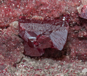 Cinnabar with Dolomite and Quartz. 