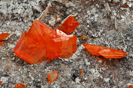 Wulfenite with Calcite. 