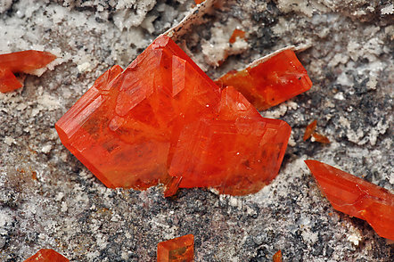 Wulfenite with Calcite. 